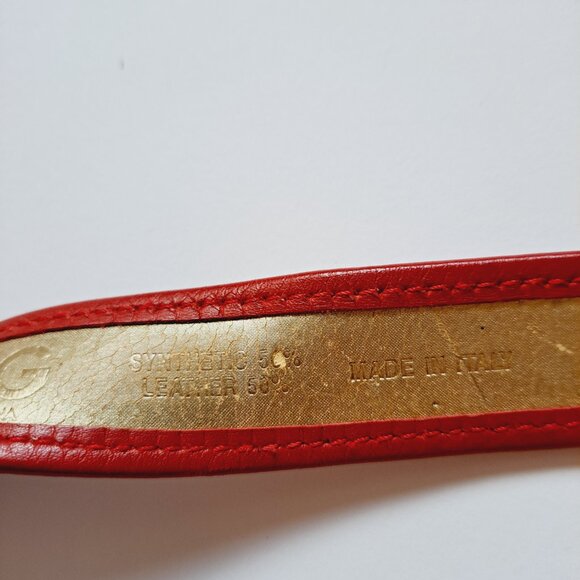 Dolce & Gabbana Red White Leather Synthetic Belt Size 75 main image 4